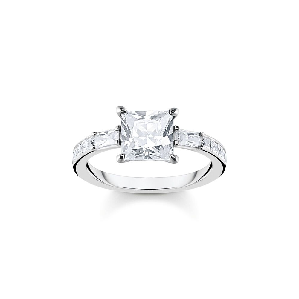 Bague solitaire argent, zircons - TR2380-051-14-54 - Thomas Sabo