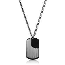 Men's 2-tone steel plate pendant