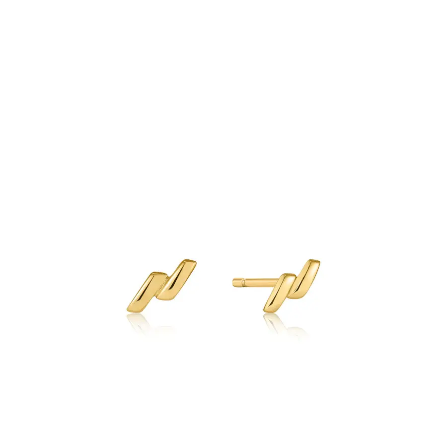 Stud earrings in gold-plated silver - E038-01G - Ania Haie