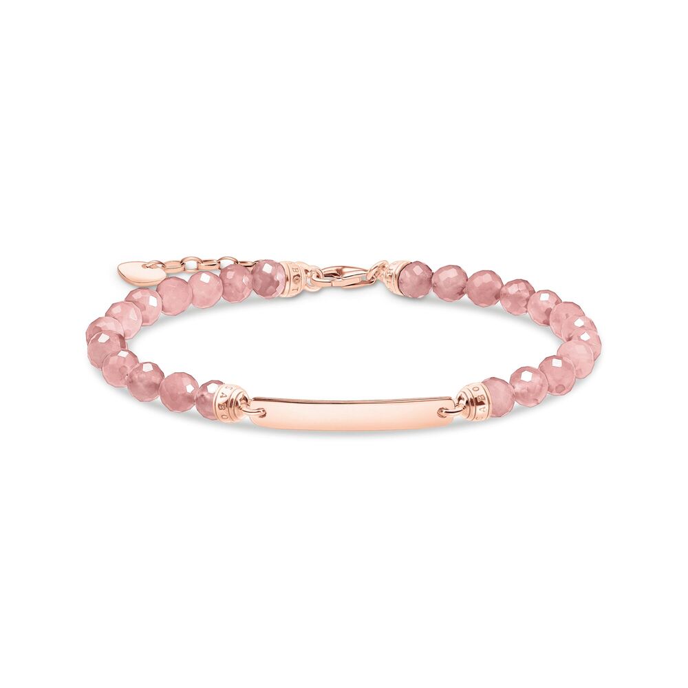 Bracelet argent rosé, perles rose - A2042-415-9-L19V - Thomas Sabo