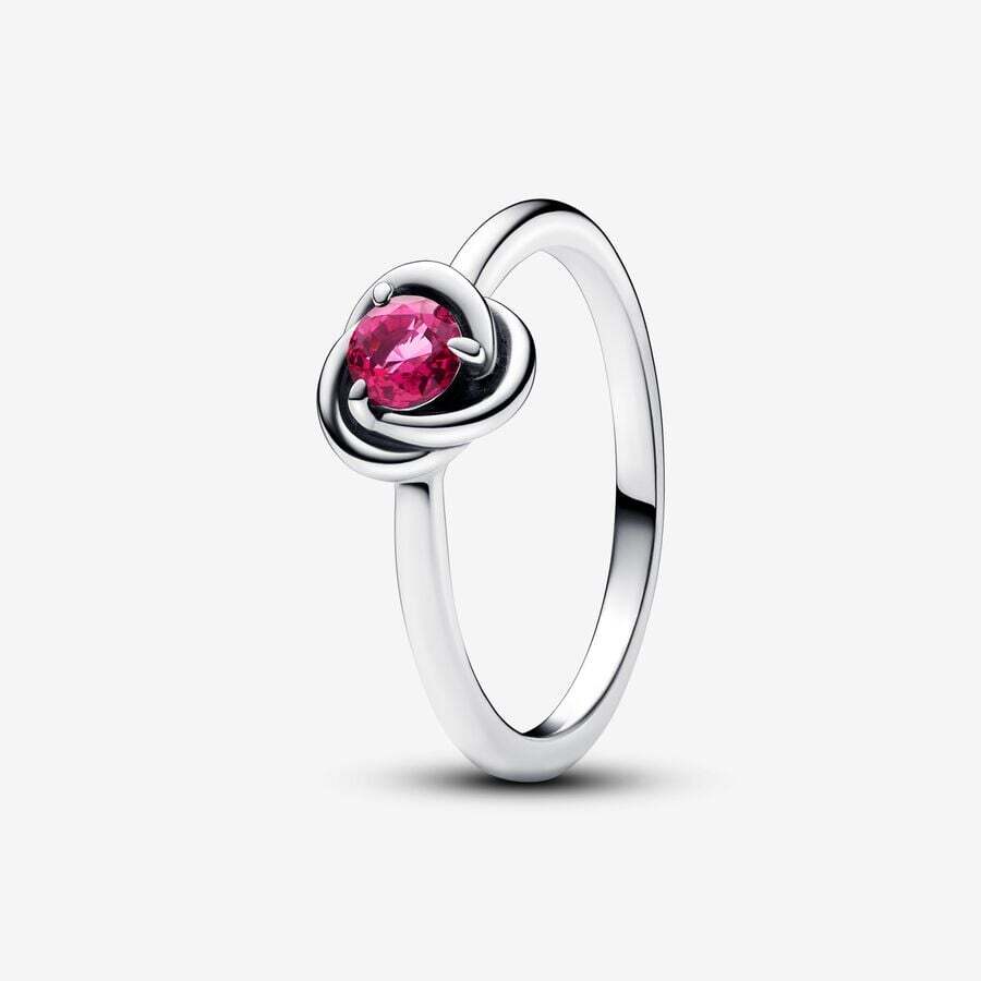 Bague cercle éternel, argent, cristal rose