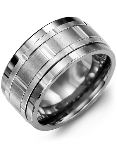 Tungsten Ring, 10 Karat White Gold, 11 Millimeters - MJC110TW - Madani