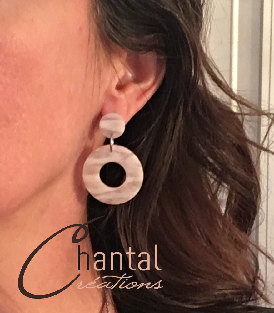 Boucles d'oreilles pendantes transparence 