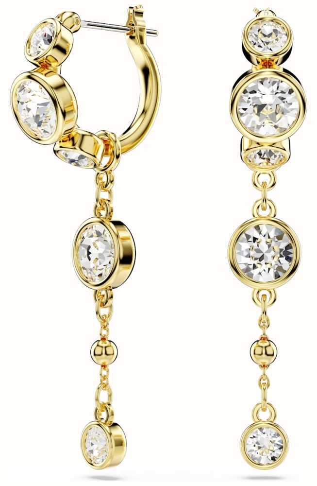 Dangly earrings in gold metal with crystals - 5680097 - Swarovski