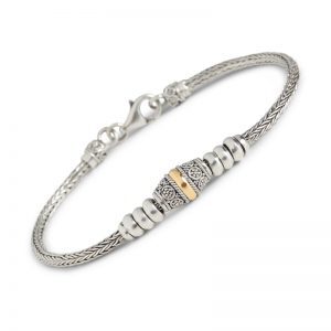 Bracelet argent, or jaune - BC646GF - L'aventurine