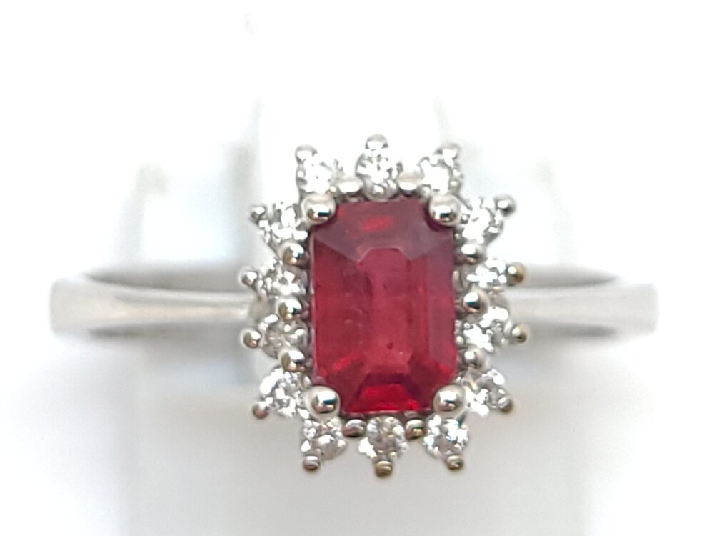 Bague or blanc rubis et 17 pts dia tot - RG0960261114R - Zen