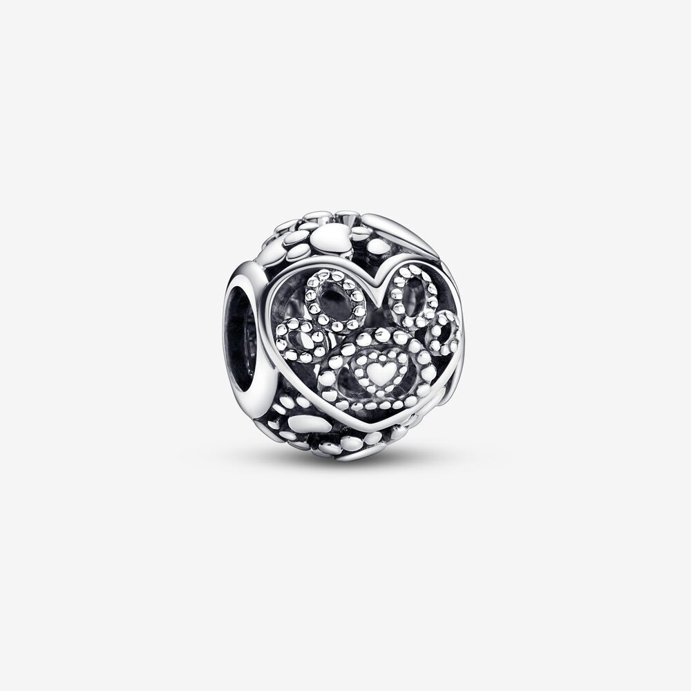 Bille bébé à fourrure, coeur et empreintes de patte, argent - 792248C00 - Pandora