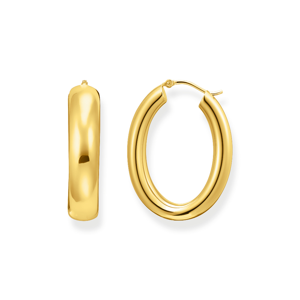 Oversized Oval Gold Earrings - CR739-413-39 - Thomas Sabo