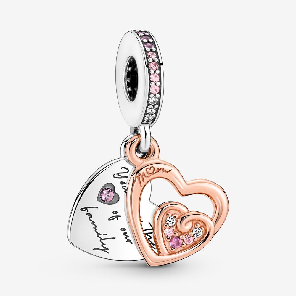 Bille coeur infini entrelacés, argent, pandora rose, cristal rose, zircons - 781020C01 - Pandora