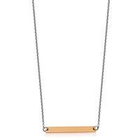 2-tone pink steel plate necklace - T0XB810317 - Steelx