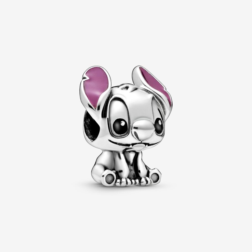 Bille disney lilo et stitch, argent, émail rose