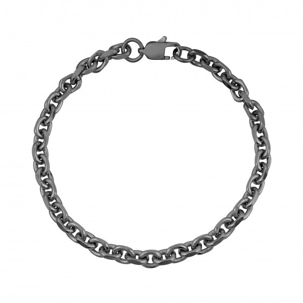 Bracelet rolo, acier noir - AS-B266-8.5 - Arz Steel