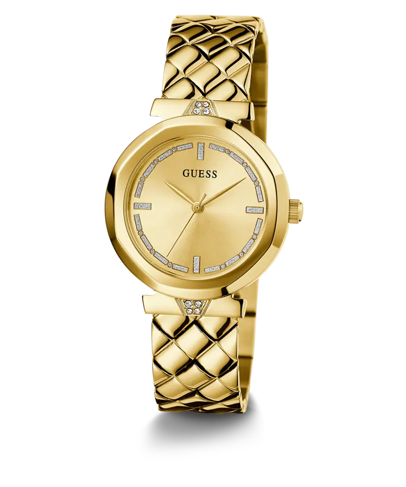 Stainless steel gold watch, cubic zirconium - GW0613L2 - Guess