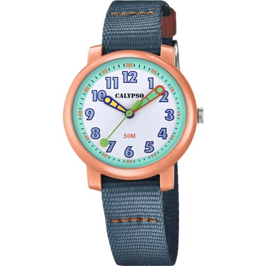 Montre nylon bleu/orange