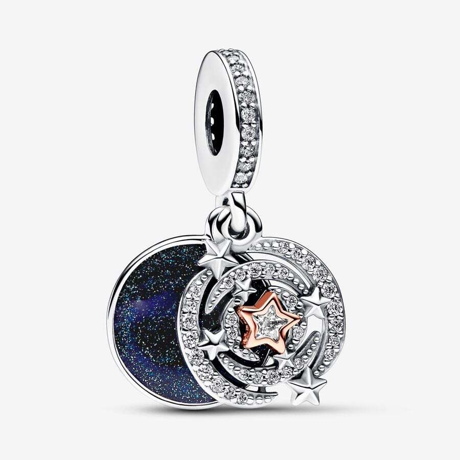 Bille étoile filante, argent, Pandora Rose, zircons, émail - 782975C01 - Pandora