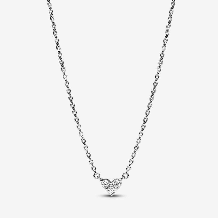 Collier coeur scintillant, argent, zircons - 393014C01-45 - Pandora