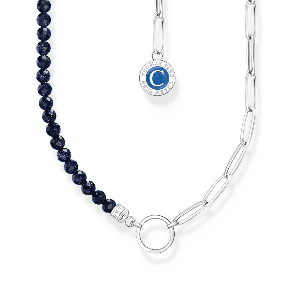 Collier argent, grès synthétique bleu - KE2189-007-32-L45V - Thomas Sabo