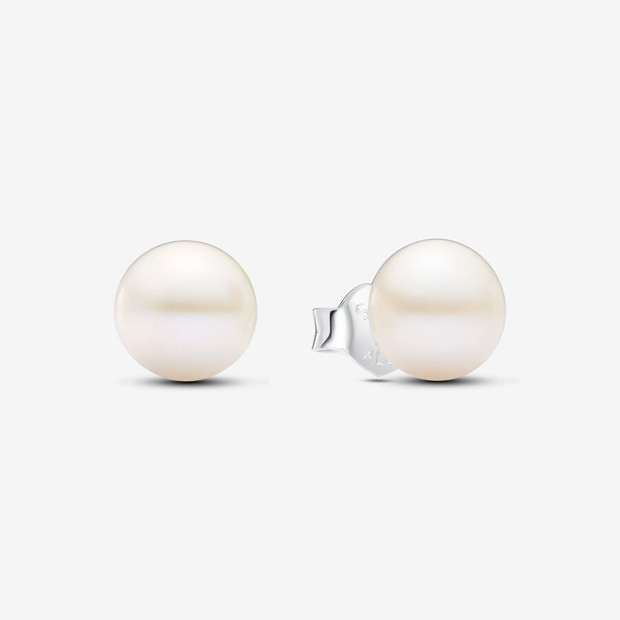 Stud Earrings, Silver, Freshwater Pearls