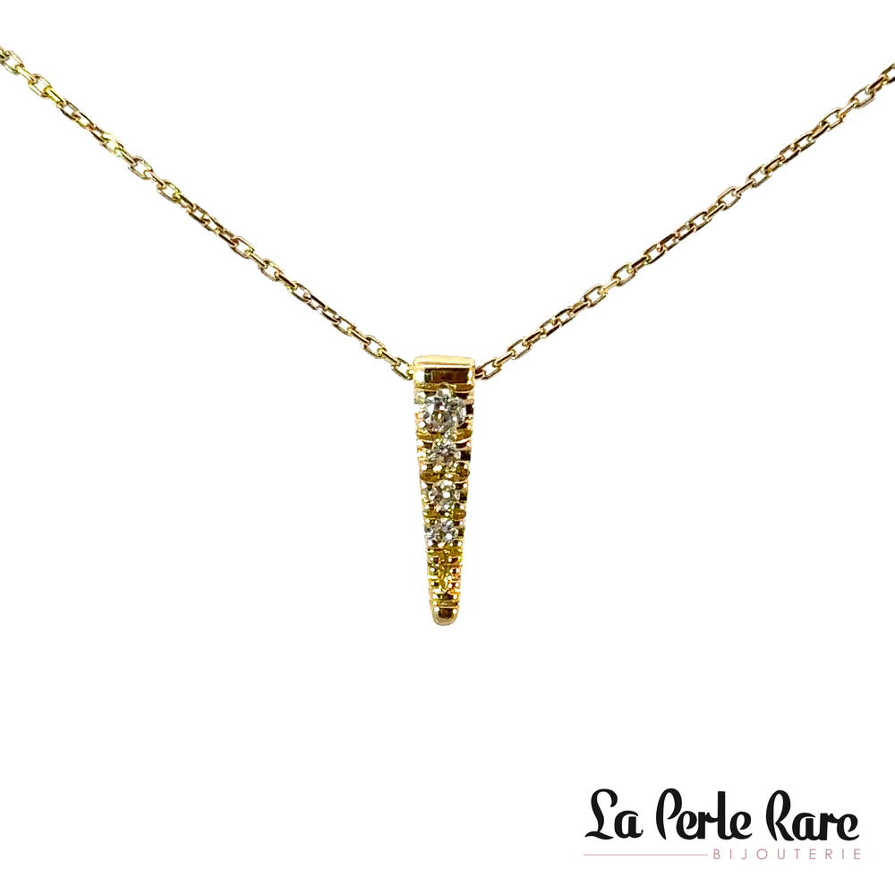 Yellow gold pendant with a total of 12 diamond points - P3150-1K2 - Exclusivity