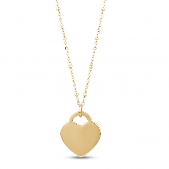 Pendentif coeur, acier doré