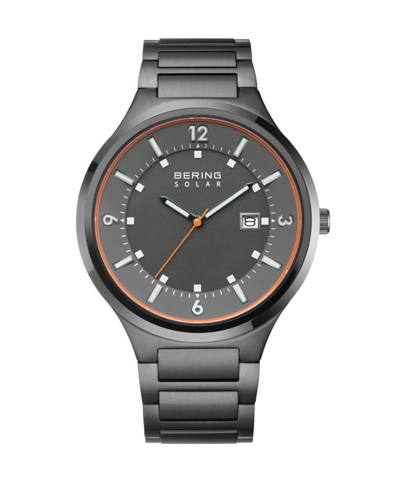 Montre acier anthracite, fond gris - 14442-777 - Bering