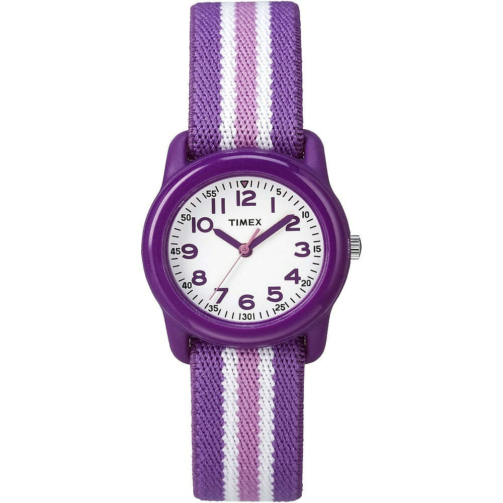 Montre nylon mauve/blanc/rose