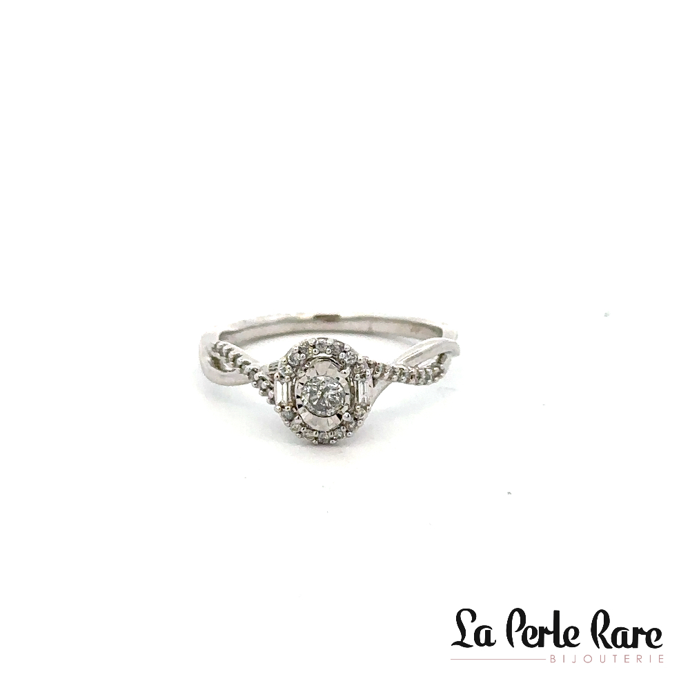 Bague or blanc 10 carats, 25 points de diamants total - CA331202 - Exclusivités