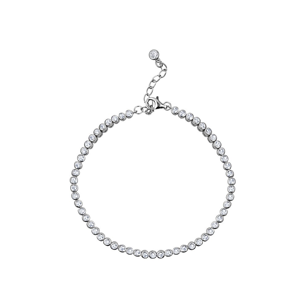 Bracelet tennis, argent, zircons - B3848 - Création Gl