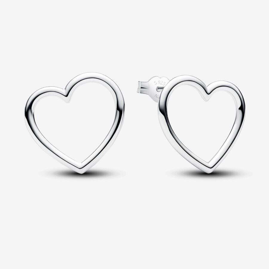 Heart fixed earrings, silver - 293077C00 - Pandora