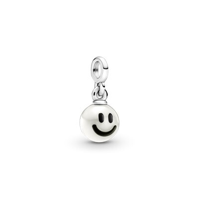 Bille je suis heureux, argent, perle culture eau douce, émail noir, pandora me - 799678C01 - Pandora