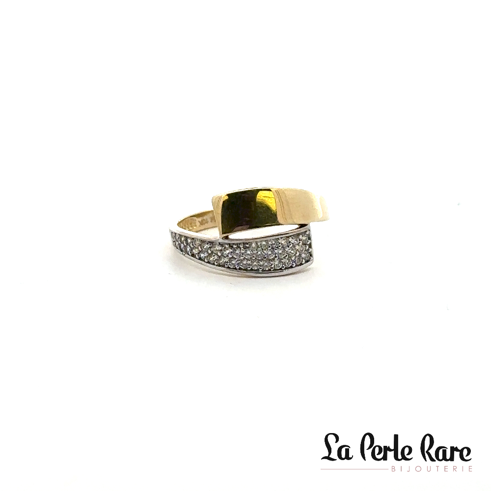 10K Yellow Gold Ring, Clear Zircons - AYZ-156-J - Exclusivity