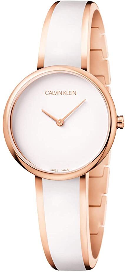 Women's pink and white steel watch - K4E2N616 - Calvin Klein