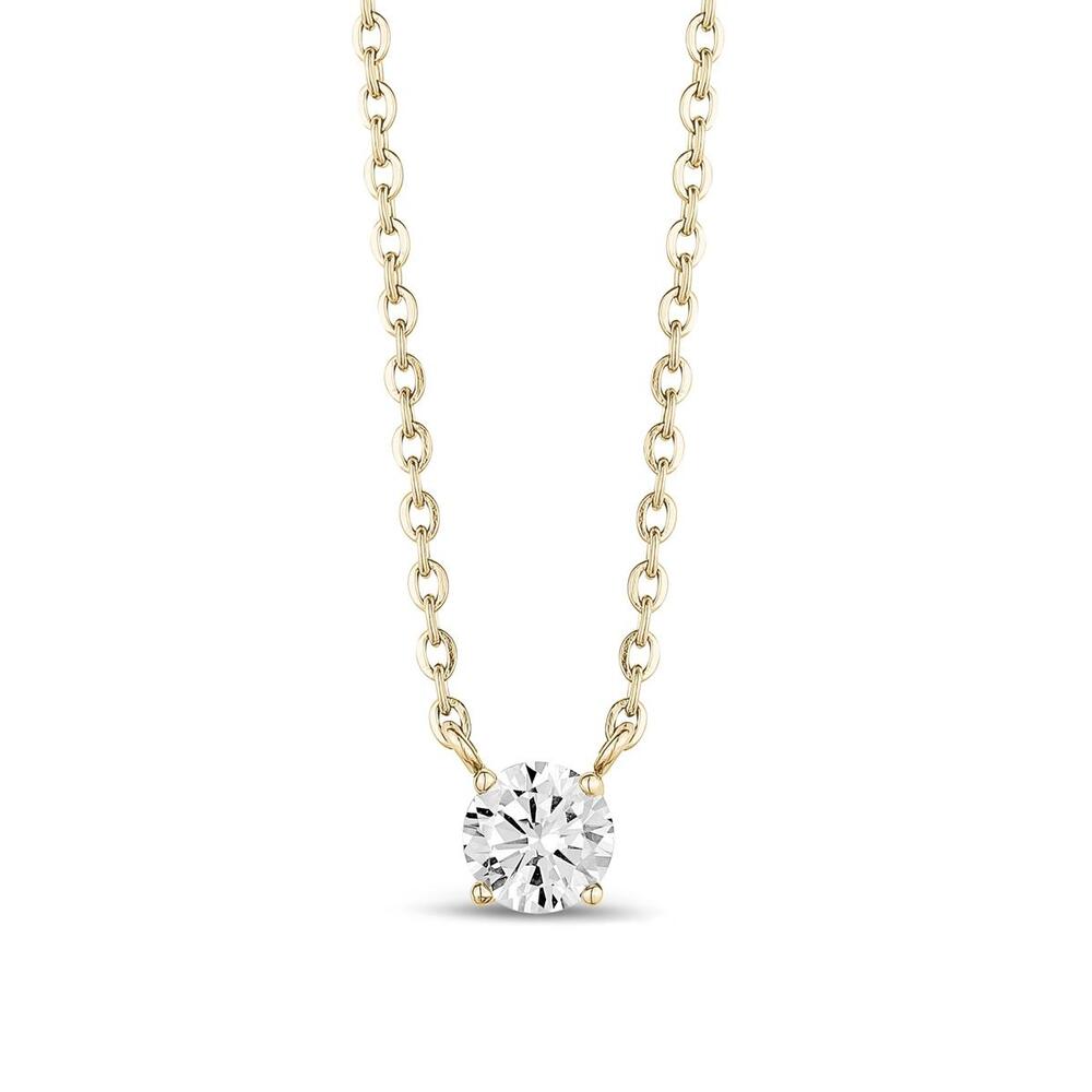 Collier acier doré, zircon