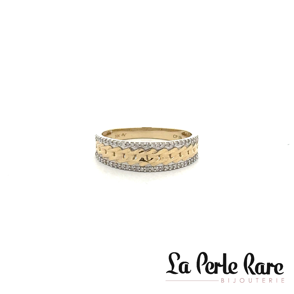 10K Yellow Gold Band, 14 Total Diamond Points - CA1013108-H - Exclusivity