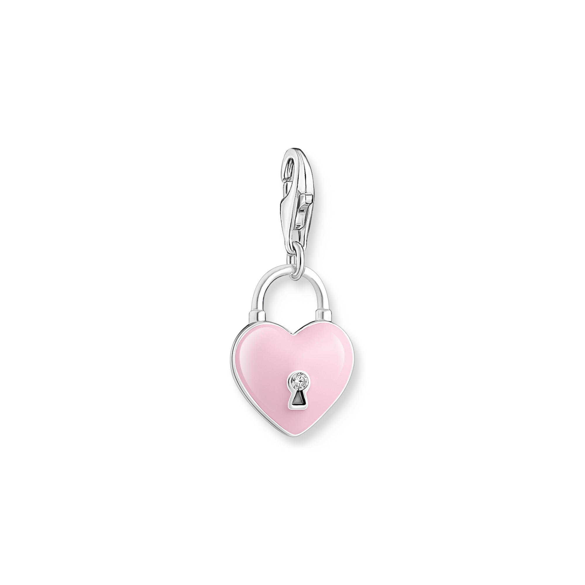 Charm cadenas coeur, argent, émail rose, zircon - 2071-691-9 - Thomas Sabo