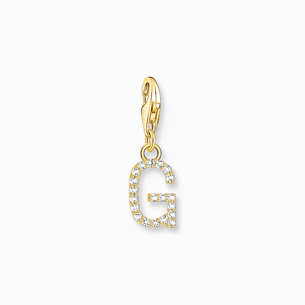 Charm lettre g, argent doré, zircons - 1970-414-14 - Thomas Sabo