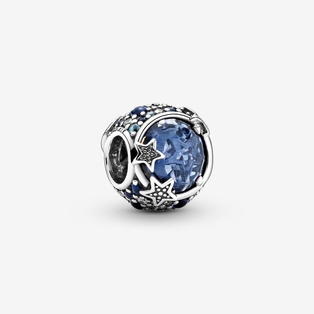 Bille étoiles célestes scintillantes, cristal bleu, cz incolores - 799209C01 - Pandora