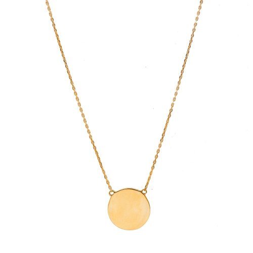 Collier plaque ronde or jaune