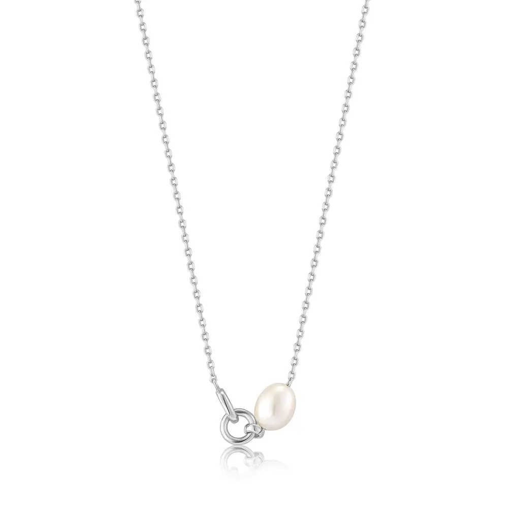 Collier argent rhodié, perle - N043-02H - Ania Haie