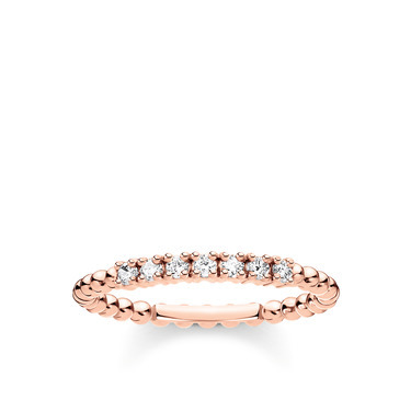 Pink silver ring with zirconium