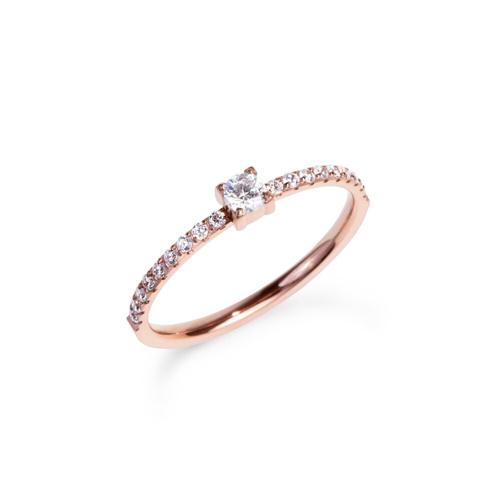 Bague d'amour éternel acier rosé - T120R006DORO-5 - Mia