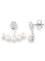 Thomas sab pearl and cz earrings