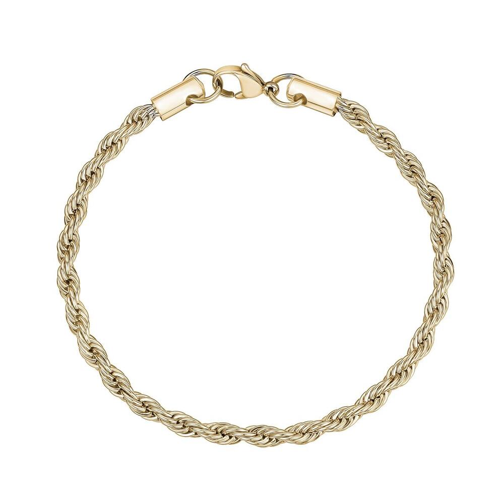 Twisted bracelet, gold-tone steel - SSB417G-8 - Arz Steel