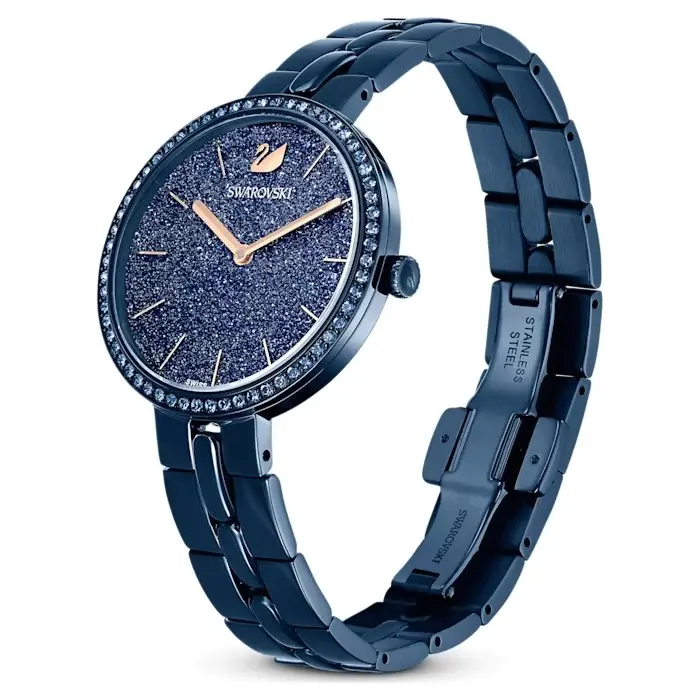 Montre métal bleu, fond bleu, cristaux bleus - 5647452 - Swarovski