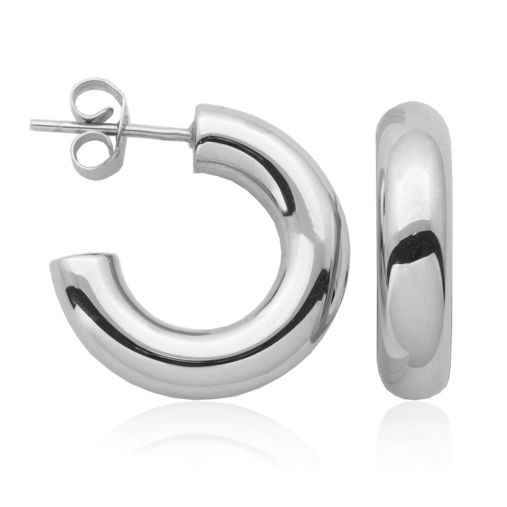 20 mm stainless steel hoop earrings - T2XD220100 - Steelx