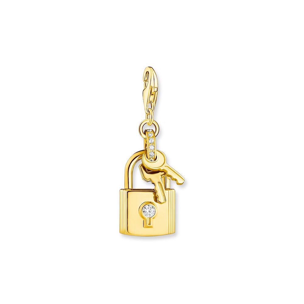 Pendentif charm cadenas avec clé argent doré - 1876-414-14 - Thomas Sabo