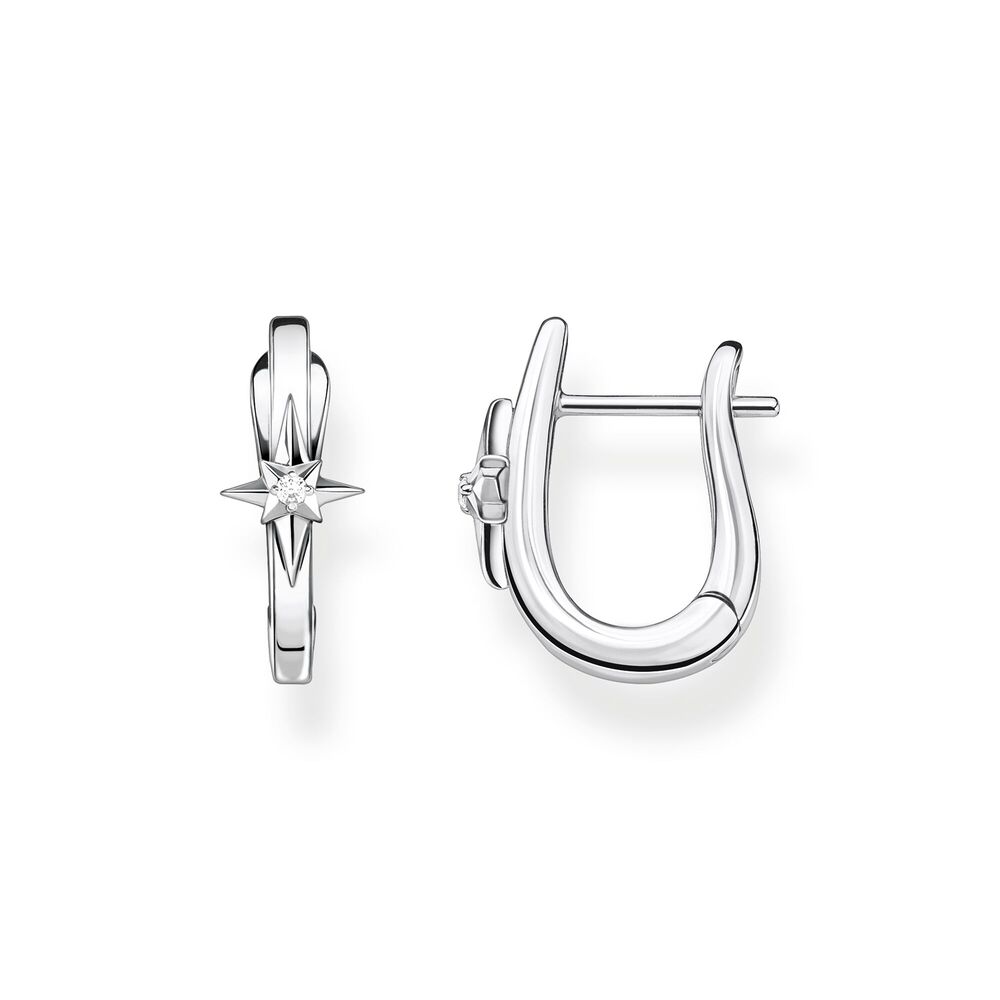 Silver hoop earrings with zirconium - CR654-643-21 - Thomas Sabo