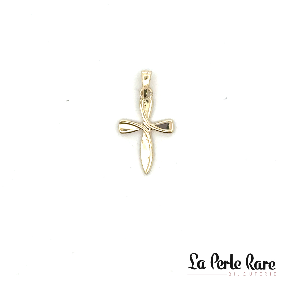 Pendentif croix , or jaune 10 carats