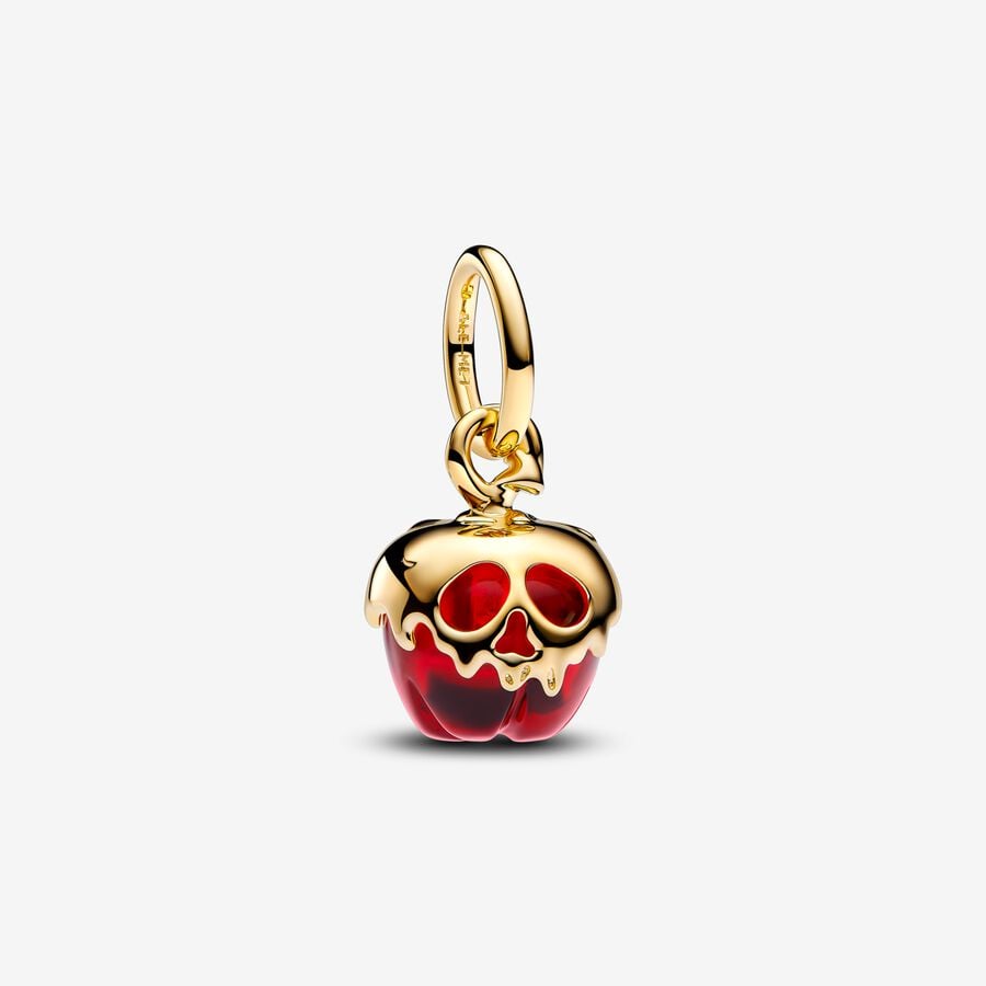 Disney queen witch's apple charm in unique metal plated with 14k gold with red Murano glass - 763421C01 - Pandora