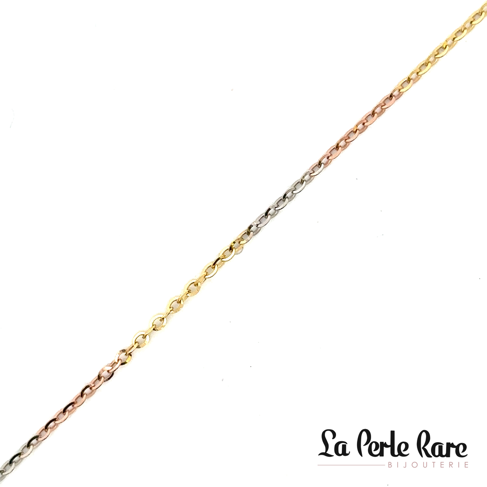 Three-tone (yellow/white/rose) gold anklet - LPR-2246-10 - Exclusivity